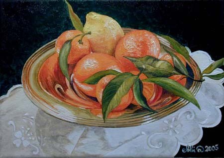 Agrumi nel piatto d'argento 
